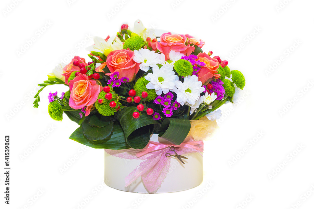 custom made wallpaper toronto digital
Flower arrangement in a pot, basket, on a white background
