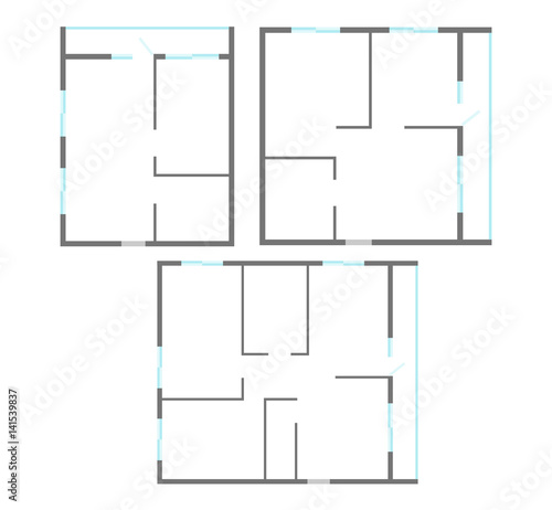 Apartment Plan Set. Vector