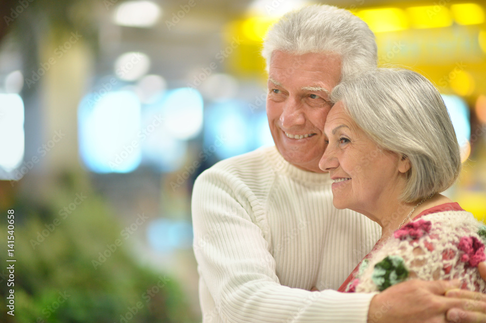Happy elderly couple embracing Happy elderly couple embracing