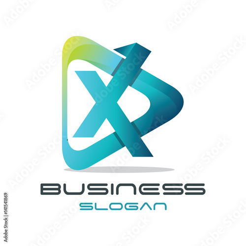 3d Modern Letter 'X' Media Logo