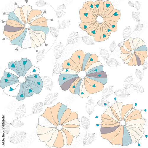 Seamless pattern of flowers