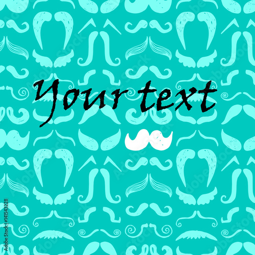 Hand drawn mustache set. vector, mustache, style photo