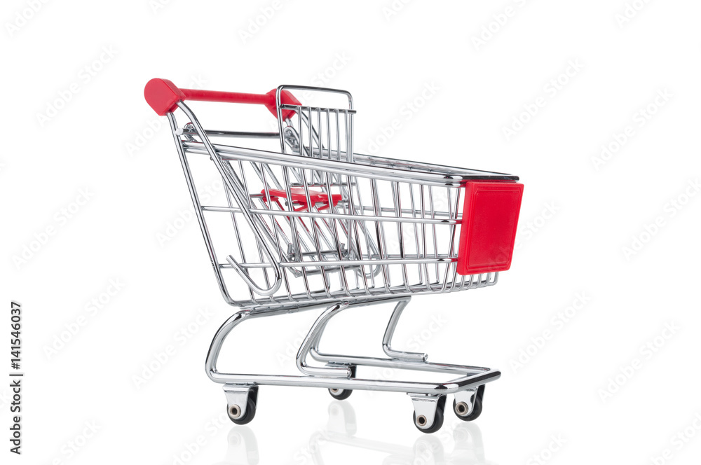 Empty shopping cart isolated on white background Empty shopping cart isolated on white background