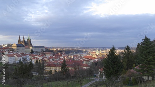 beautiful prague city center panorama