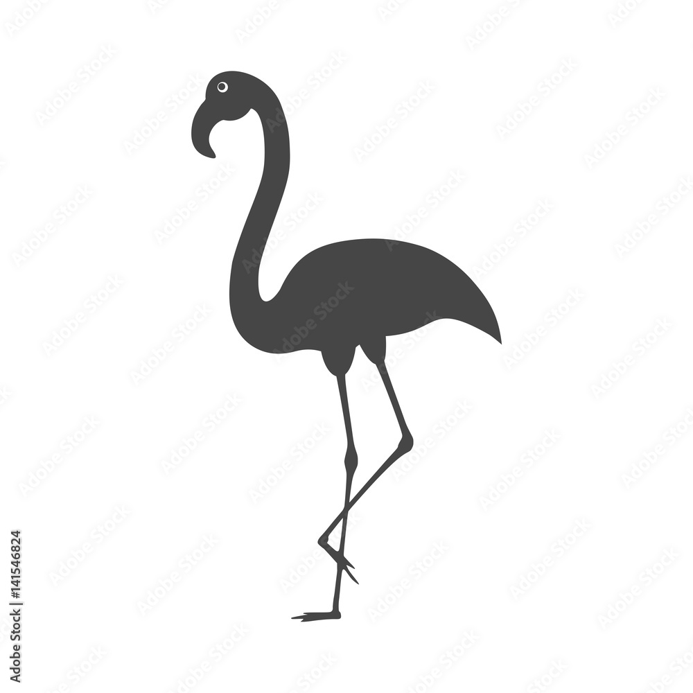 Naklejka premium Flamingo godło płaskie ikona - ilustracja