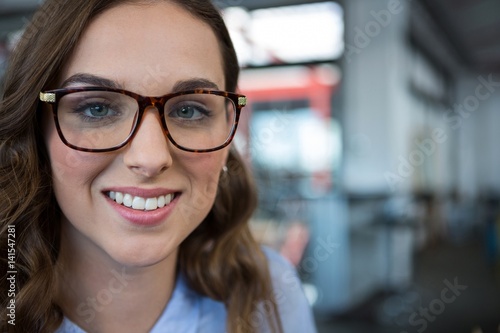 Female businesswoman smiling at camera