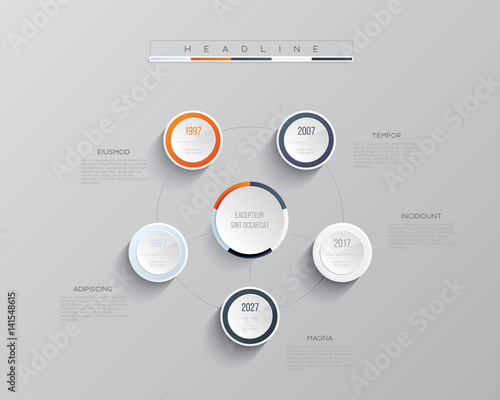 Timeline infographic data visualization. Vector illustration.
