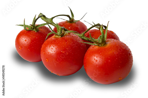 fresh tomatoes isolated on white background with shadow