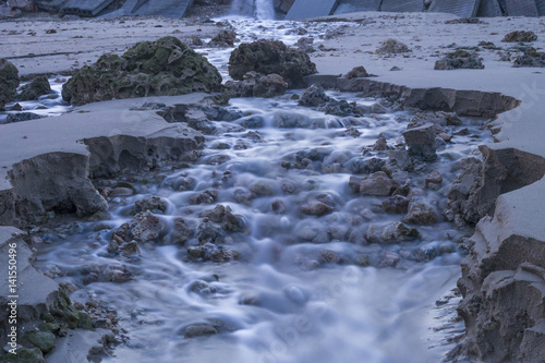 small river on the beach