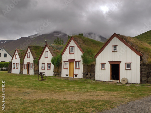 Iceland - traditional houses in Laufas