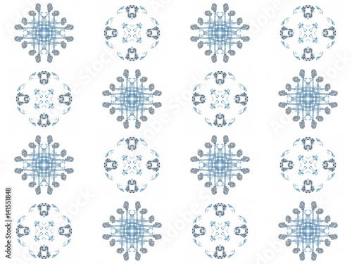 Fototapeta Naklejka Na Ścianę i Meble -  Seamless texture with 3D rendering abstract fractal blue pattern