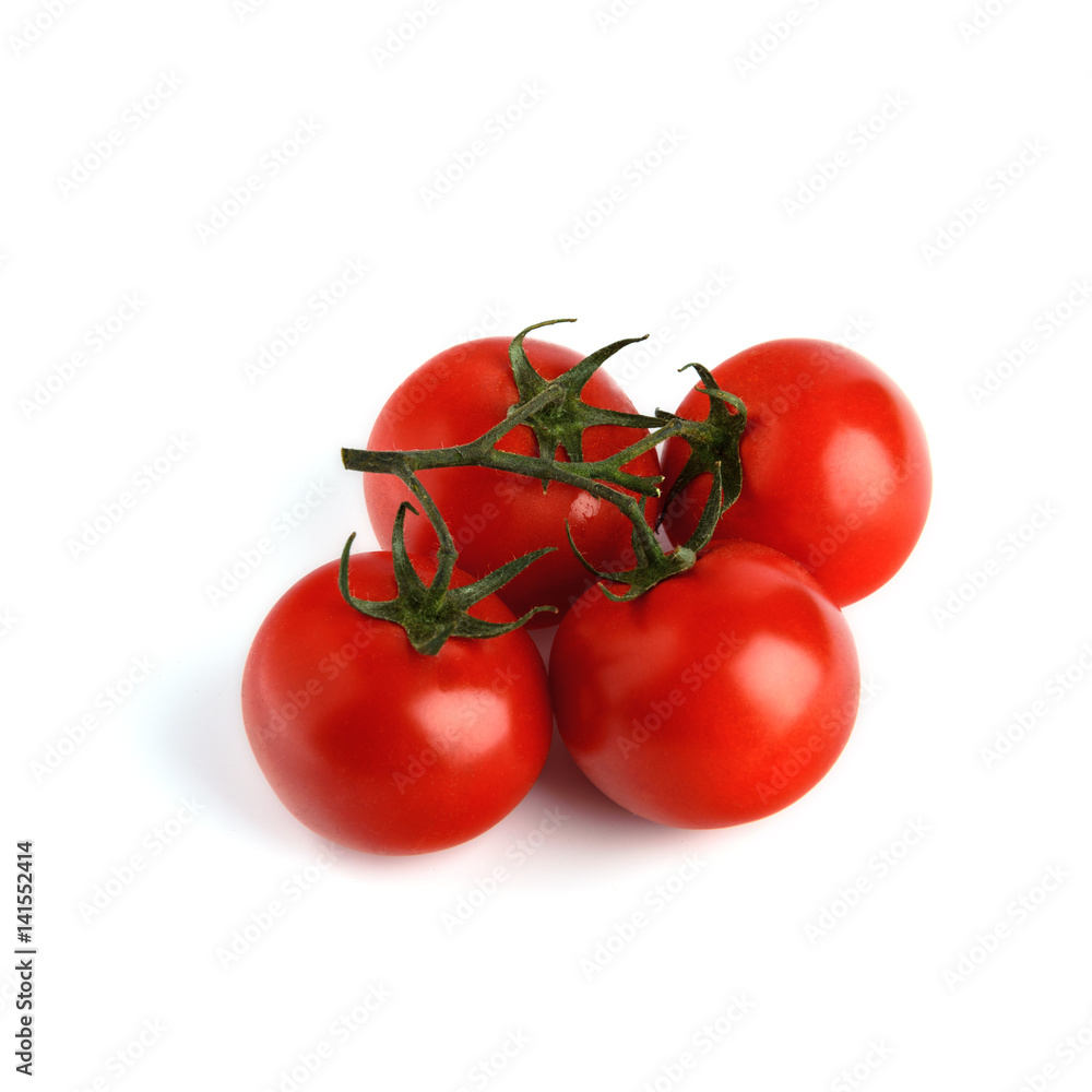 Tomatoes cherry branch isolated on white background Tomatoes cherry branch isolated on white background