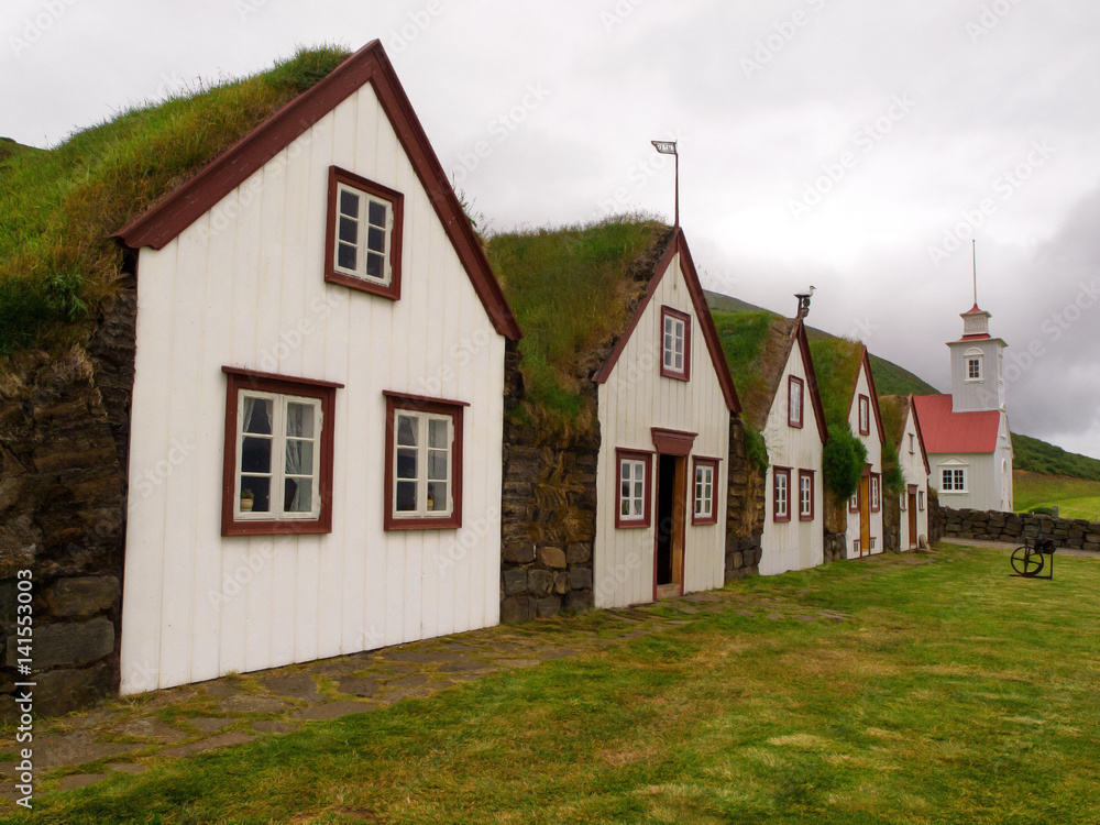 Iceland - Traditional houses in Laufas