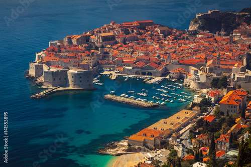 Fototapeta Dubrovnik, Croatia. Beautiful romantic old town of Dubrovnik during sunny day, Croatia,Europe.