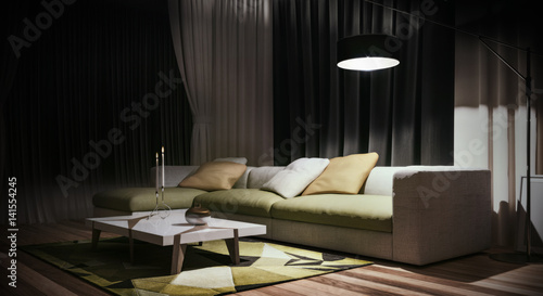 Modern interior design of living room