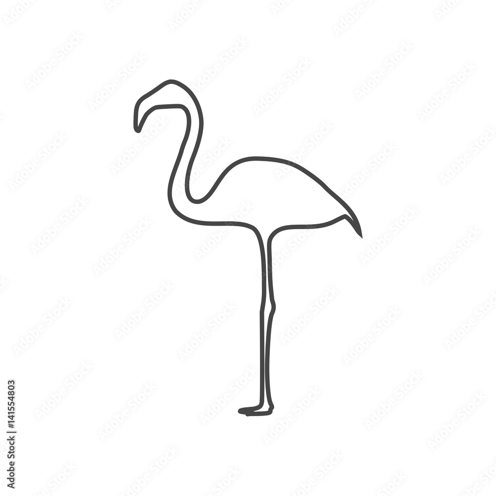 Flamingo line Icon - Illustration