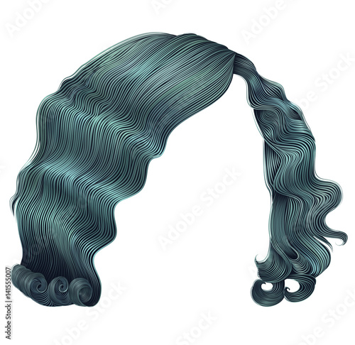 woman short  hairs blue . fashion beauty retro style .
 realistic  3d .
 