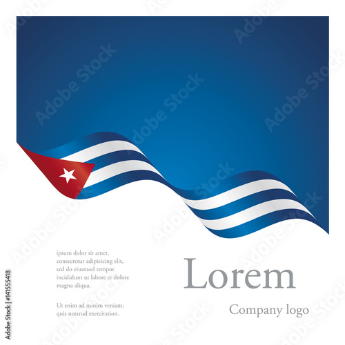 New brochure abstract design modular pattern of wavy flag ribbon of Cuba