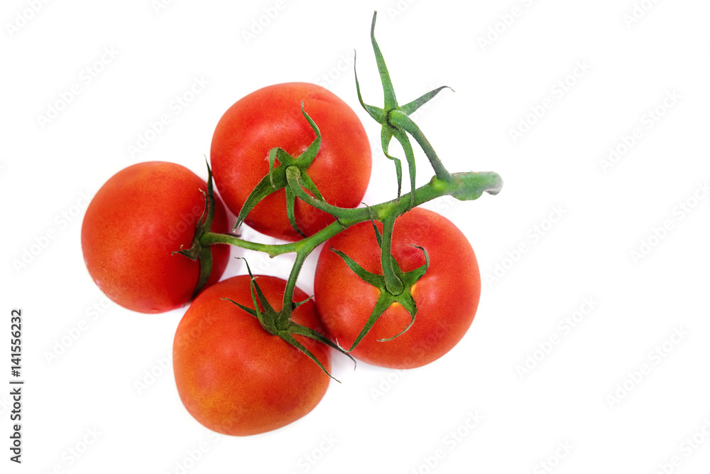 bunch of red tomatoes isolated on a white background.ingredient.top view