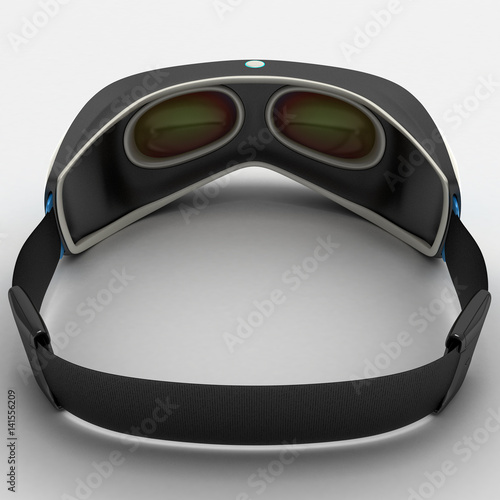 Interactive glasses virtual reality 3D illustration
