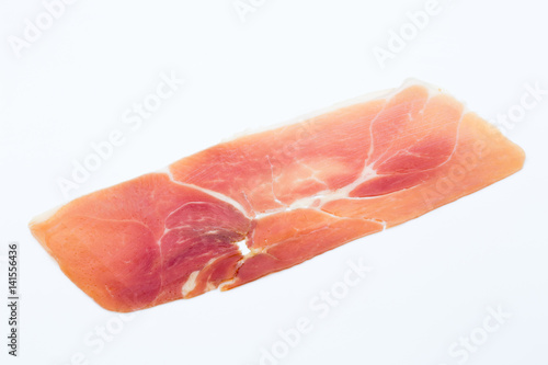 Pork ham slices isolated on white background.