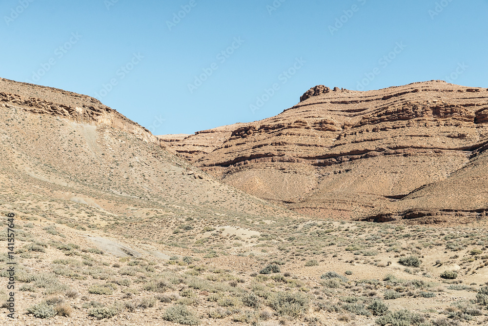 Dry rock mountainous desert.