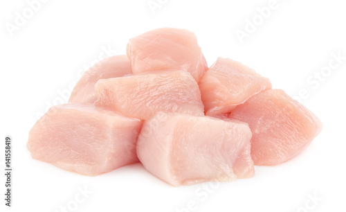 Pieces of chicken fillet breast