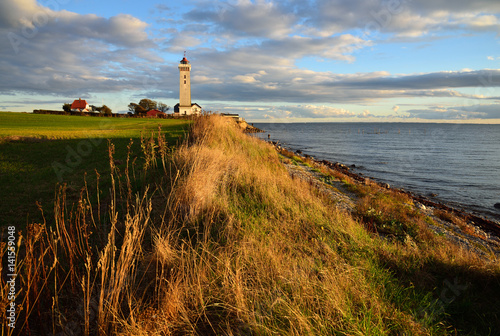 Leuchtturm Helnæs auf der Insel Fünen in Dänemark 