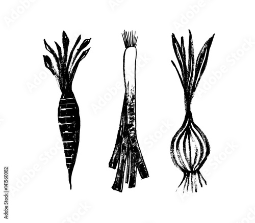 Hand Drawn Veggies