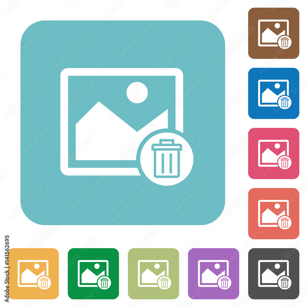 Delete image rounded square flat icons Delete image rounded square flat icons