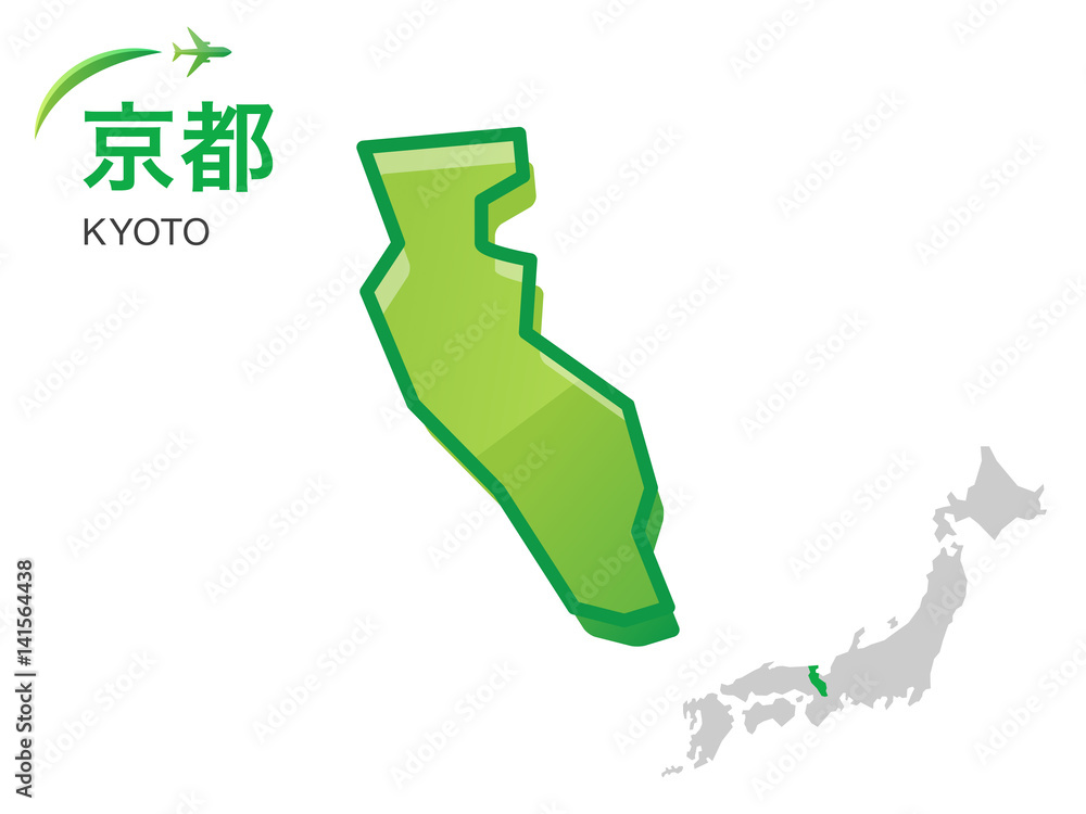 京都府の地図 イラスト素材 Stock Vector Adobe Stock
