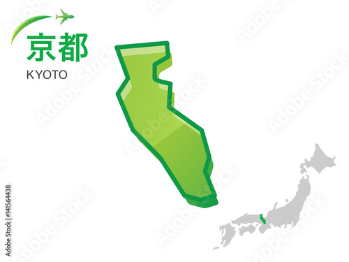 京都府の地図：イラスト素材