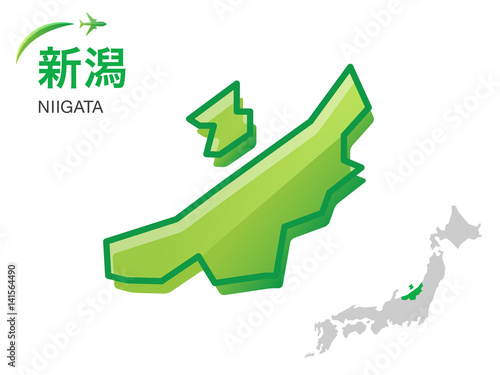 新潟県の地図：イラスト素材