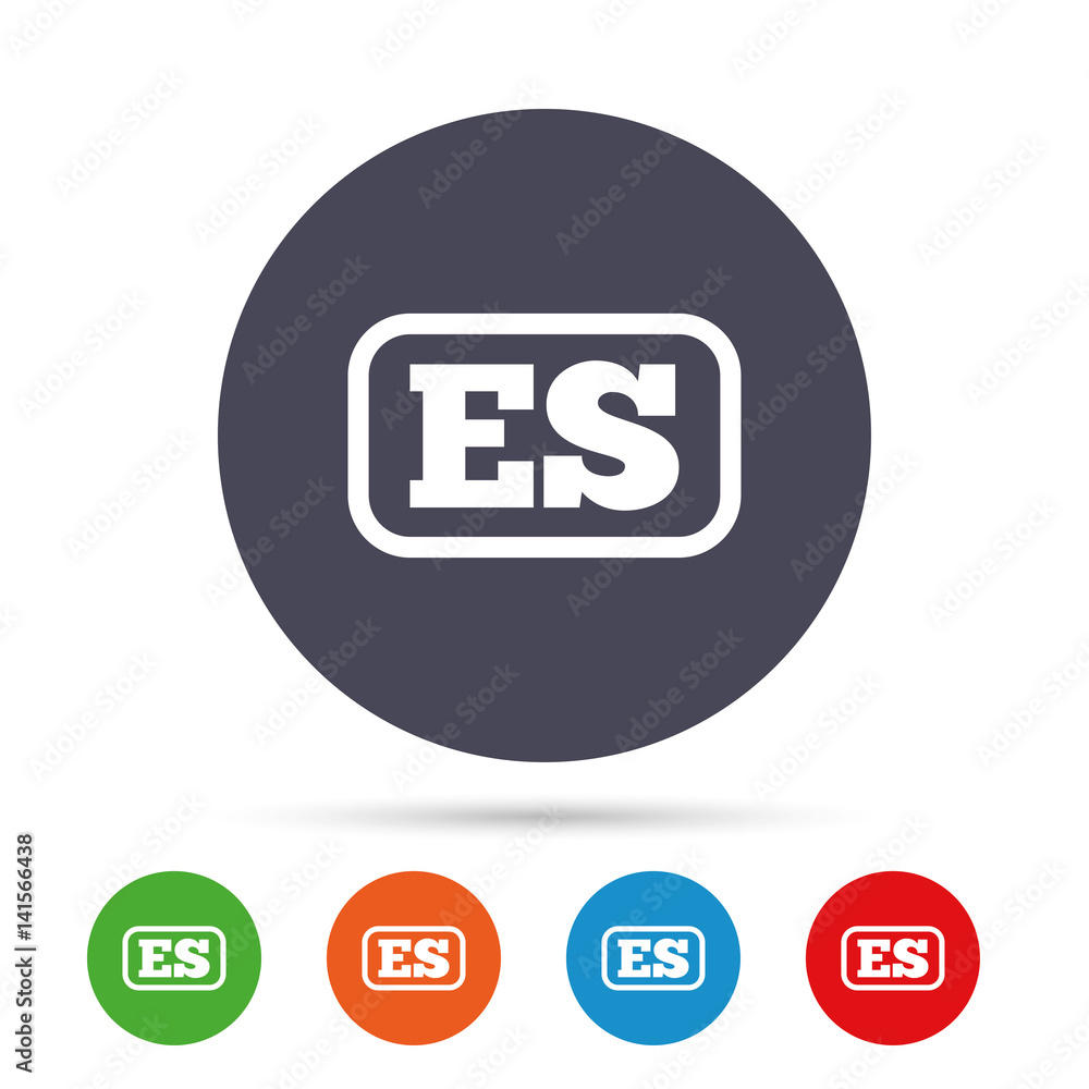 Spanish language sign icon. ES translation. Spanish language sign icon. ES translation.