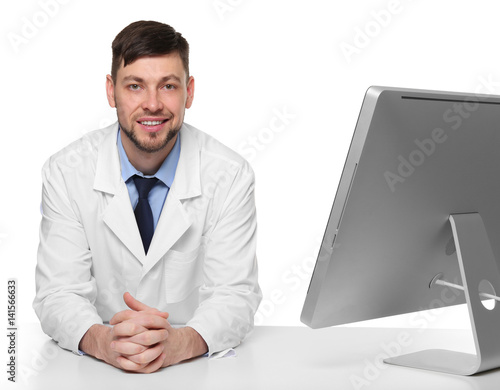 Young handsome pharmacist s...