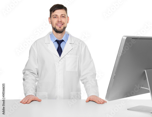 Young handsome pharmacist s...