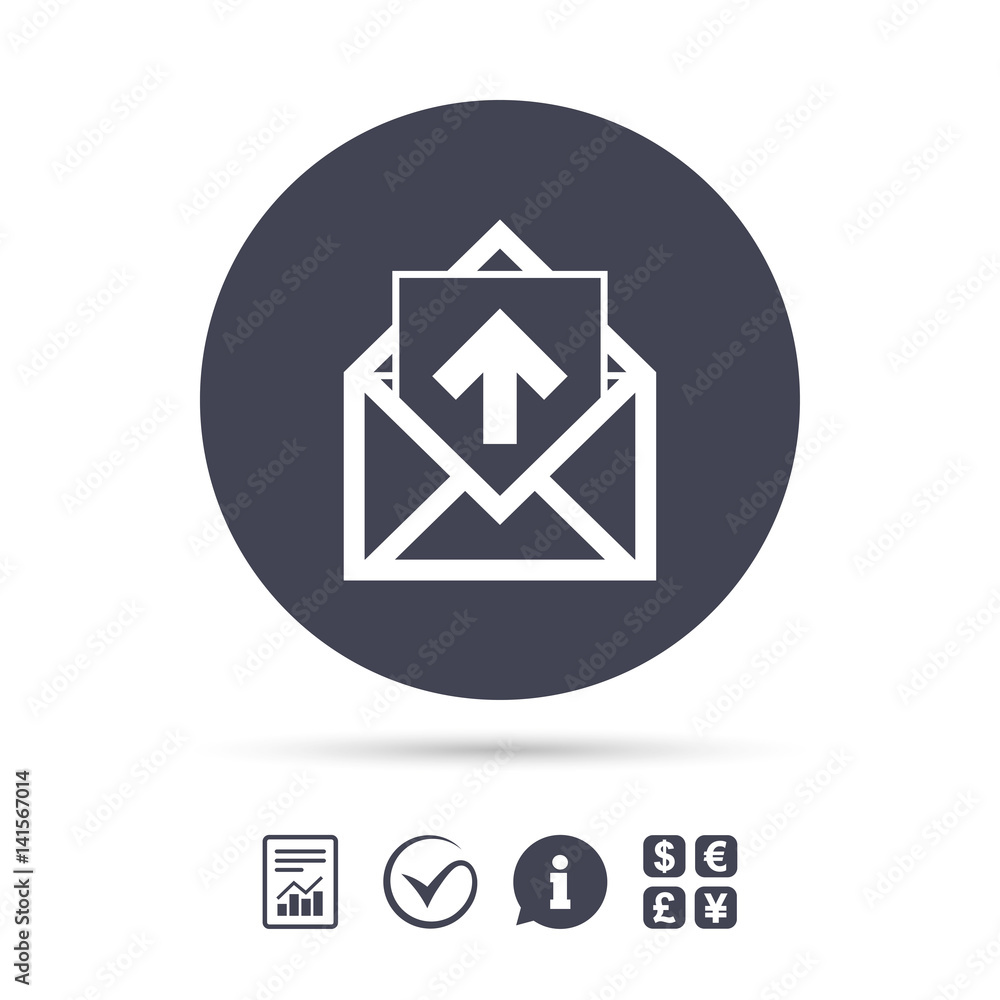 Mail icon. Envelope symbol. Outbox message sign. Mail icon. Envelope symbol. Outbox message sign.