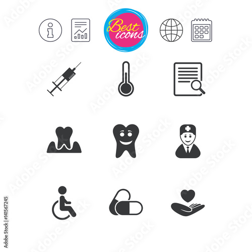Medicine, medical health and diagnosis icons.