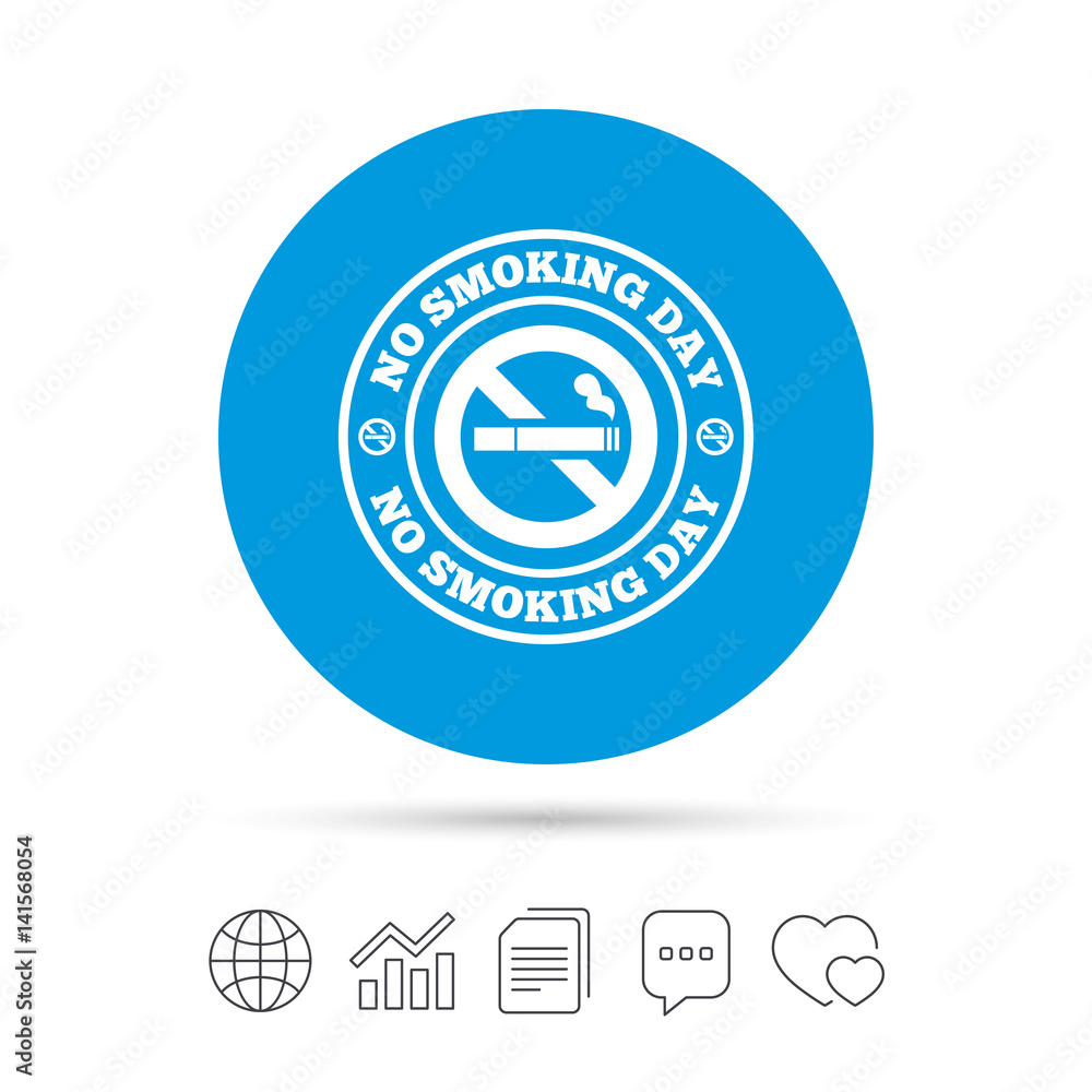 No smoking day sign icon. Quit smoking day. No smoking day sign icon. Quit smoking day.