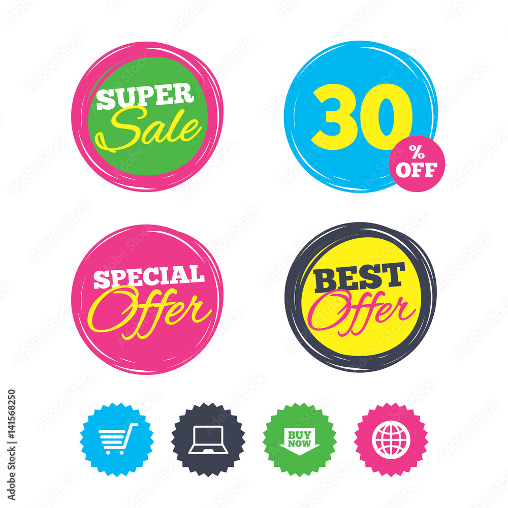 Online shopping icons. Notebook pc, cart, buy. Online shopping icons. Notebook pc, cart, buy.