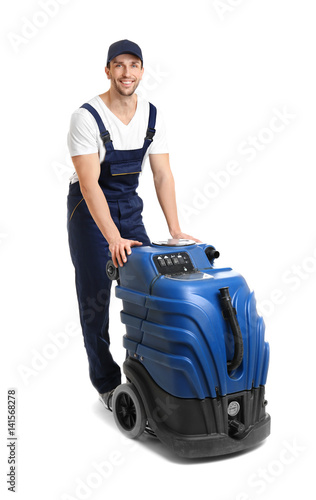 Dry cleaner's employee with...
