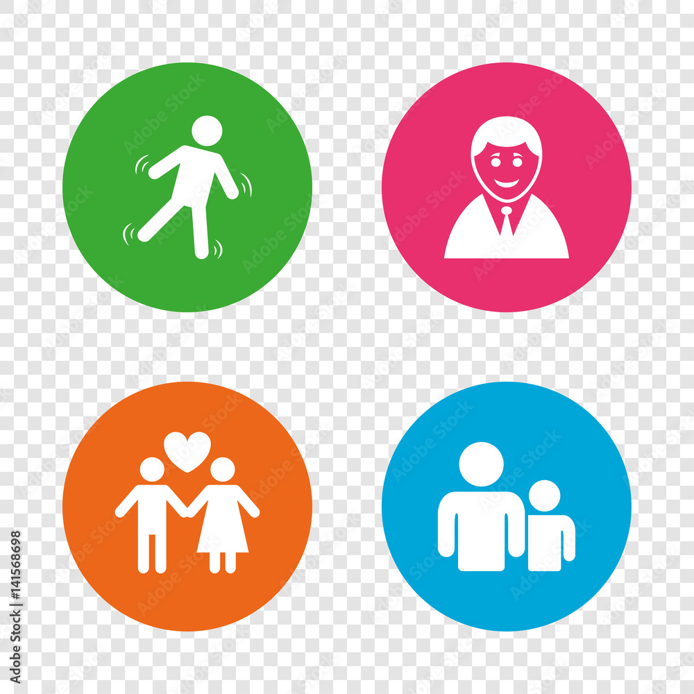 Businessman person icon. Group of people symbol. Businessman person icon. Group of people symbol.