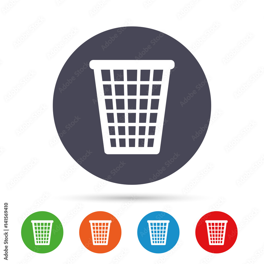Recycle bin sign icon. Bin symbol. Recycle bin sign icon. Bin symbol.