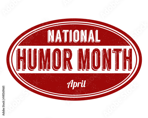 National humor month sign or stamp