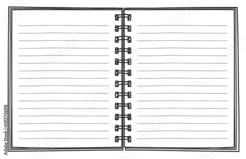 Template notebook hand drawn Diary. business Notepad. Notebook cover design vector line art illustration
