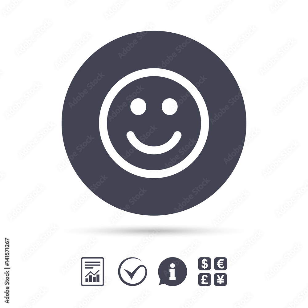 Fototapeta premium Smile icon. Happy face symbol.