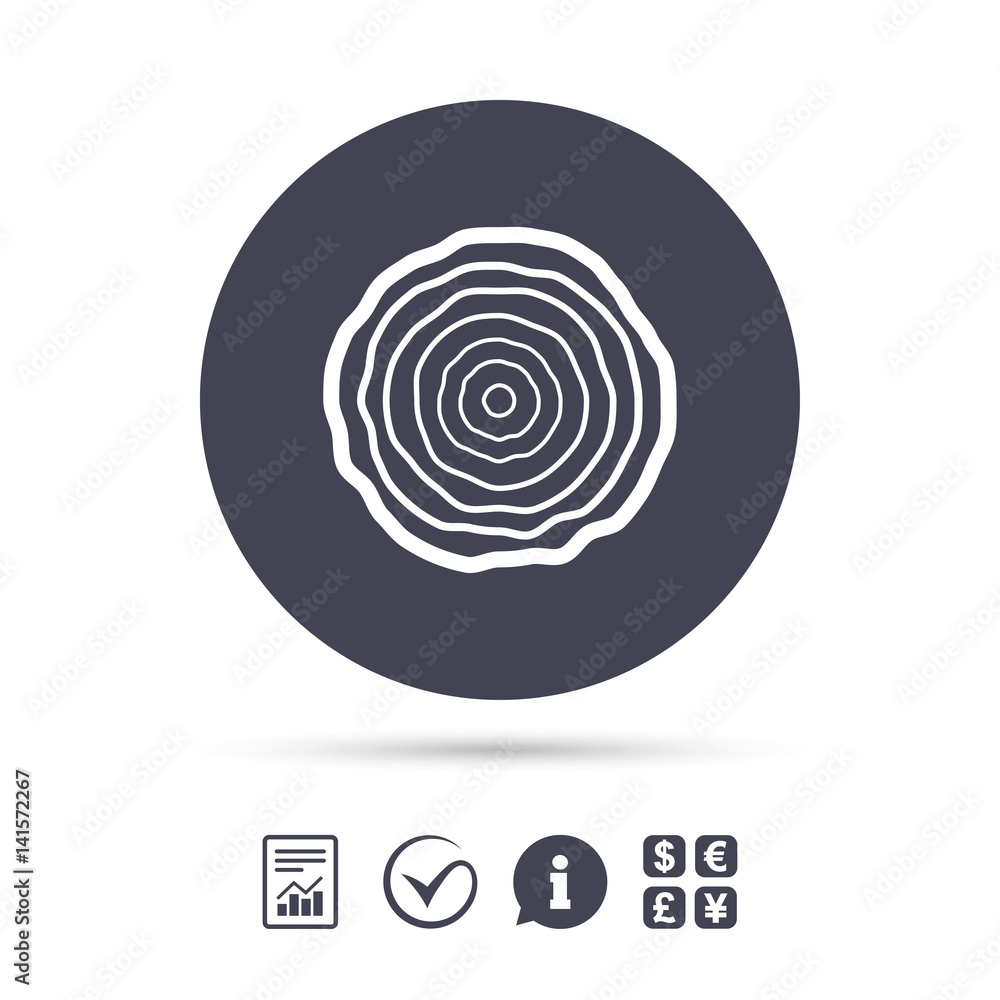 Wood sign icon. Tree growth rings. Wood sign icon. Tree growth rings.