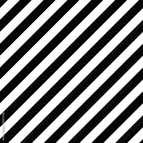 Diagonal lines seamless black and white pattern. Repeat straight monochrome stripes texture. Geometric vector background