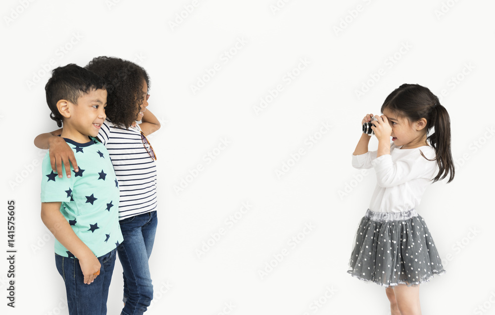 Little Children Taking Photo Concept Little Children Taking Photo Concept