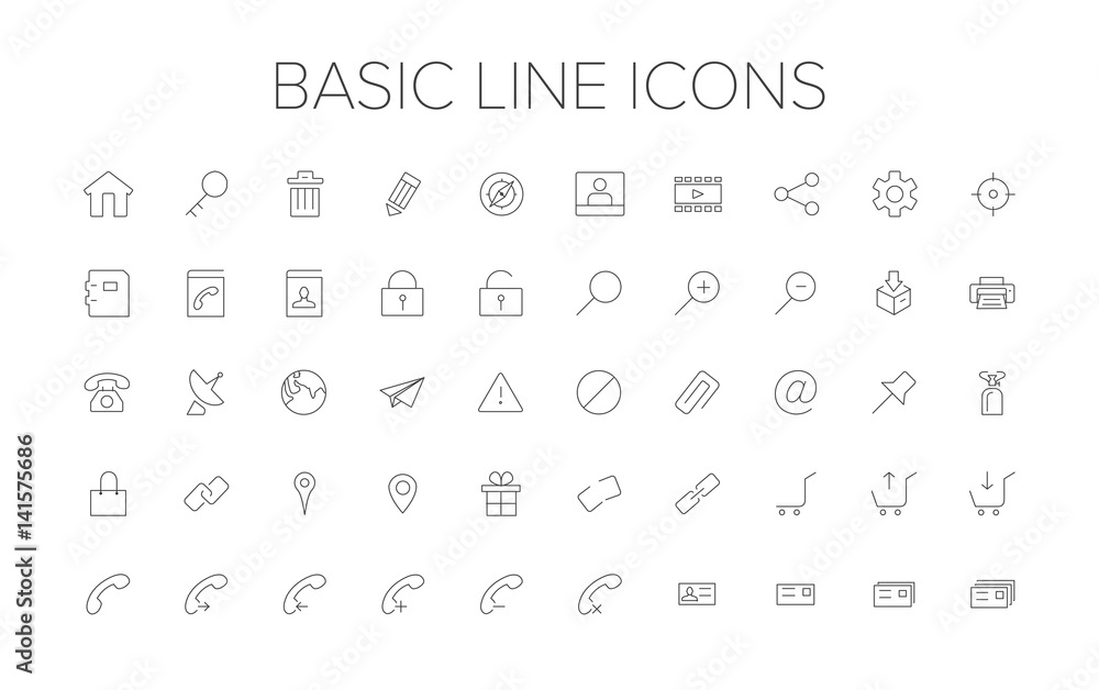Basic Line Icon Set